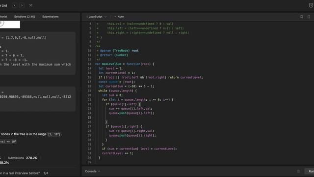 Вчимось проходити бінарне дерево за рівнем. LeetCode 1161. Maximum Level Sum of a Binary Tree. смотреть онлайн