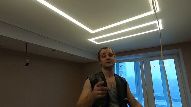 Как мы делаем натяжные потолки в квартире - СВЕТОВЫЕ ЛИНИИ и многое другое Подробный монтаж смотреть онлайн