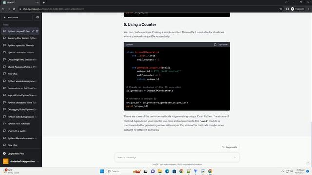 How can I generate a unique ID in Python смотреть онлайн