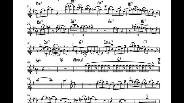 One Note Samba(A.C.Jobim) Vincent Herring Alto sax solo transcription смотреть онлайн