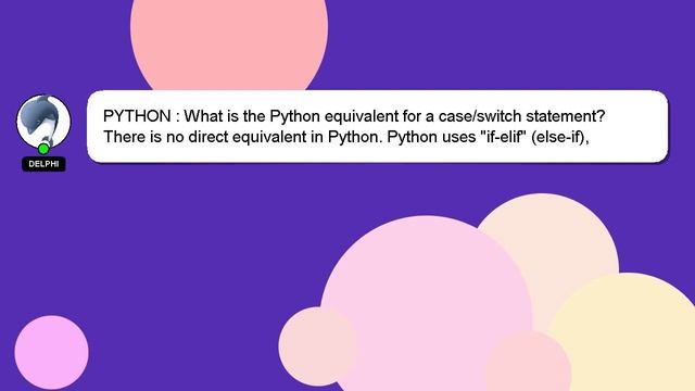PYTHON : What is the Python equivalent for a case/switch statement? смотреть онлайн