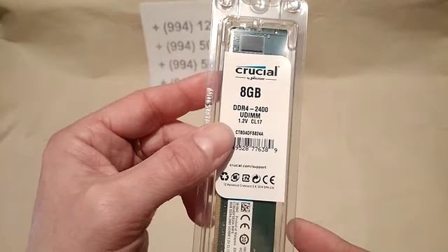 Оперативная память DDR8 8 Gb CRUCIAL PC 19200 2400 MHz Retail (CT8G4DFS824A) в Баку / Bakida смотреть онлайн