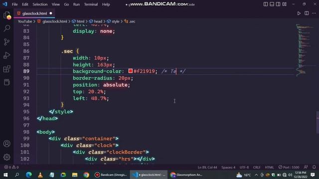 Make a Glassmorphism Analog Clock by using HTML CSS and JavaScript | Code With Arav | #11 смотреть онлайн