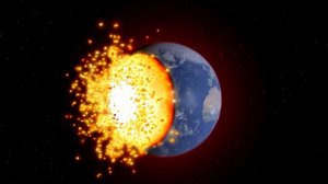 луна столкнулась с землей