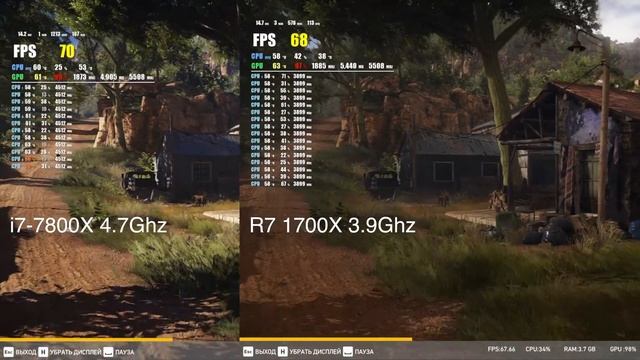 i7-7800X vs RYZEN 1700X в играх и бенчмарках. смотреть онлайн