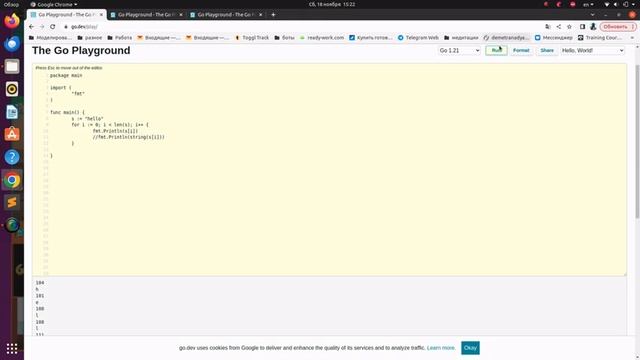 Строки на языке GO смотреть онлайн