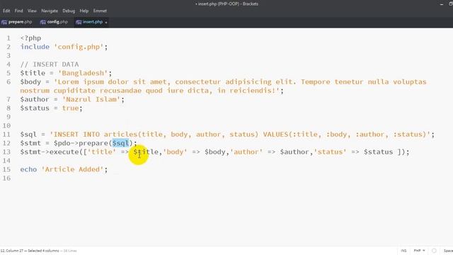 PHP::PDO Class 3 (part 1)INSER, UPDATE & DELETE । ইনসারট, আপডেট এবং ডিলিট смотреть онлайн
