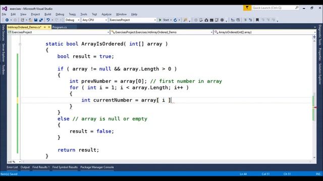 int array is sorted in c# смотреть онлайн