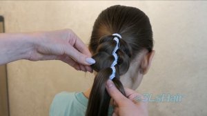 Как ПРОСТО вплести ленту в косу из 3 прядей бесплатный урок по плетению 5-прядная #коса с 2 лентами