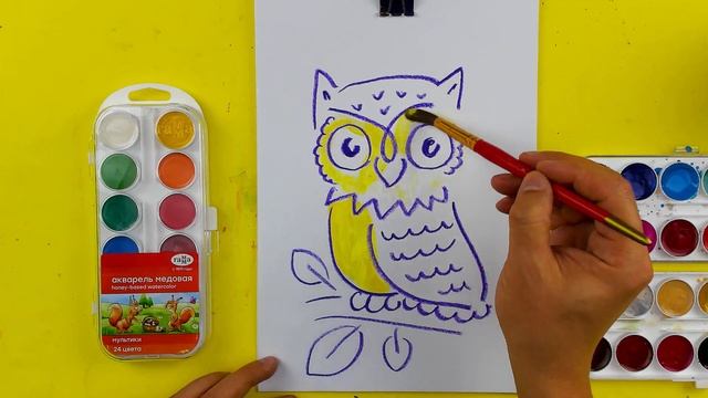 Как нарисовать СОВУ - просто рисуем для детей смотреть онлайн