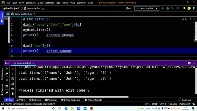 Dictionary Items() Method || Part-55 || Python Tutorial For Beginners смотреть онлайн