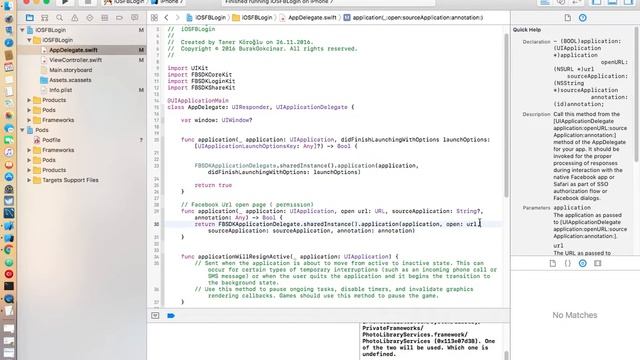 iOS 10 Facebook Login & CocoaPods(Swift SDK) Swift-3 xCode 8 смотреть онлайн