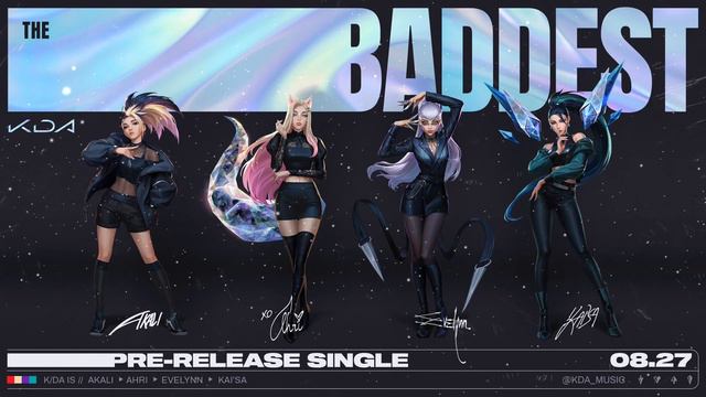 KDA, GI-DLE & Wolftyla - The Baddest (feat. Bea Miller & League of Legends) смотреть онлайн