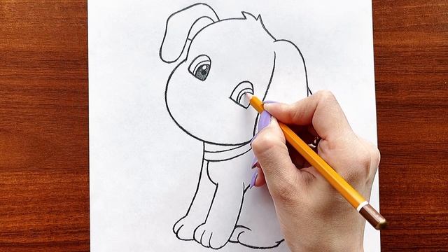 How To Draw A Cute Puppy || Easy Dog Drawing