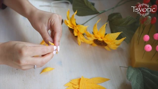 Sunflower Made Of Paper / Самый красивый подсолнух который я делала / DIY Tsvoric