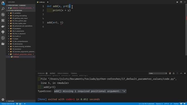 02 - A Full Python Refresher - 022 Default parameter values смотреть онлайн