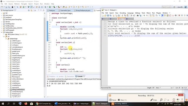 Overload a function series() in java смотреть онлайн