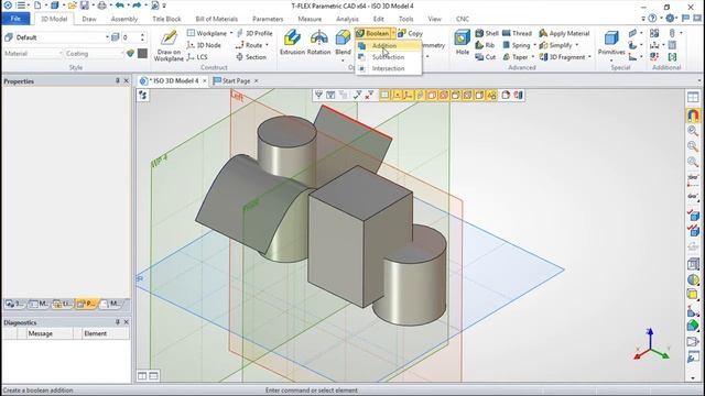 T-Flex CAD 15 English - Lesson 57/99 - Boolean Operations смотреть онлайн