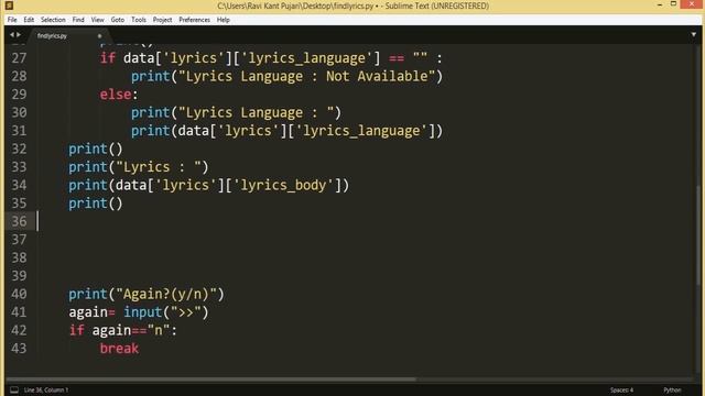 Search Lyrics of Song using Python смотреть онлайн