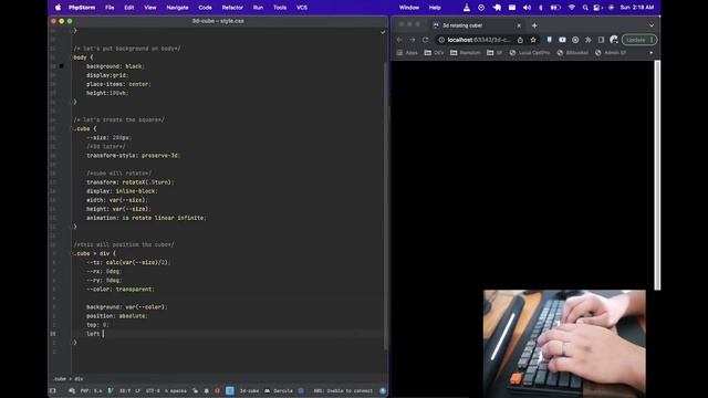 ASMR Programming - 3D Rotating Cube- HTML & CSS Only- Mechanical Keyboard Sound - No Talking смотреть онлайн