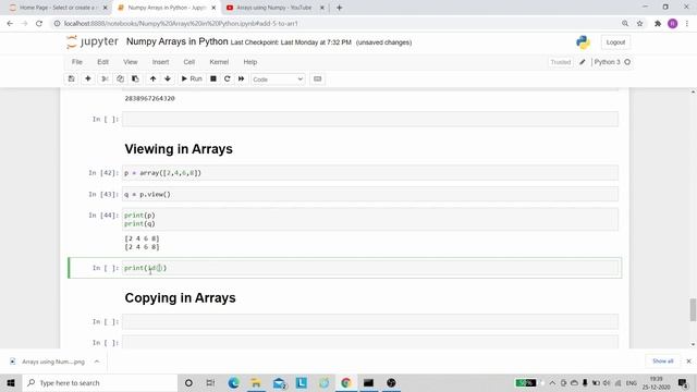 Arrays using Numpy | Aliasing | Viewing | Copying in Arrays | Lec 4 | смотреть онлайн