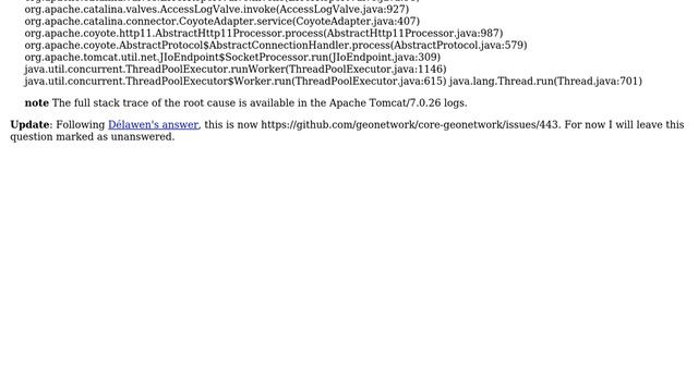 GIS: GeoNetwork: Exception when deployed to Tomcat 7 смотреть онлайн