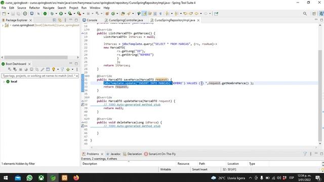 Curso Java - Spring Boot | Explicando e Implementando Métodos Insert(Save) y Update Con jdbcTemplat смотреть онлайн
