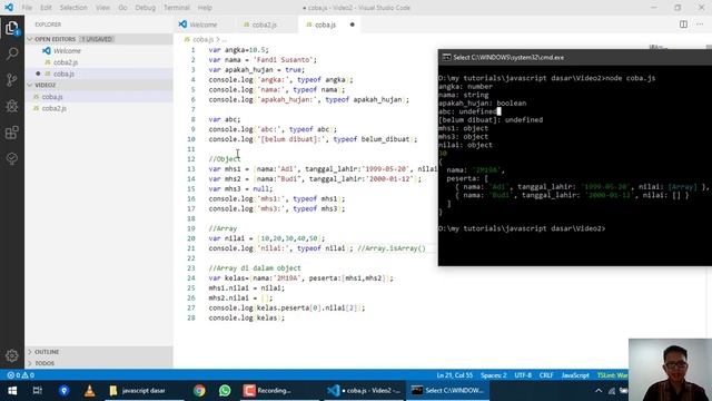typeof, object, array dan variabel referensi смотреть онлайн