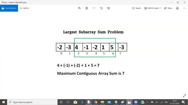 Maximum Sum Sub Array kedane's algorithm смотреть онлайн