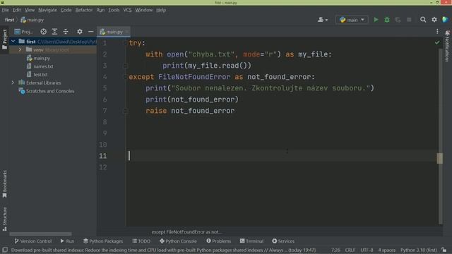 15. Python - Práce se soubory - Jak pracovat s chybami a jak je zachytávat try, except смотреть онлайн