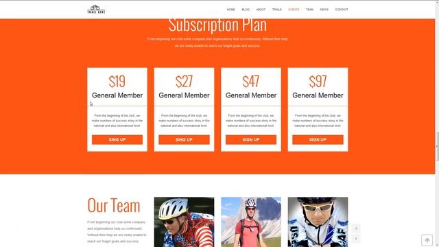 Trail Bike Mountain Biking Club WordPress Theme смотреть онлайн