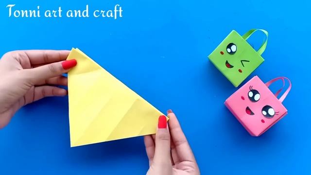 Origami Paper Bag | How To Make Paper Bags with Handles | Origami Gift Bags | school hacks смотреть онлайн
