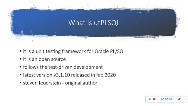 Introduction to utPLSQL Automation Framework for Oracle !! DevOps for Oracle Database... смотреть онлайн