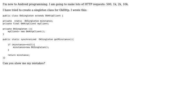 Implementation of an OkHttp singleton for Android смотреть онлайн