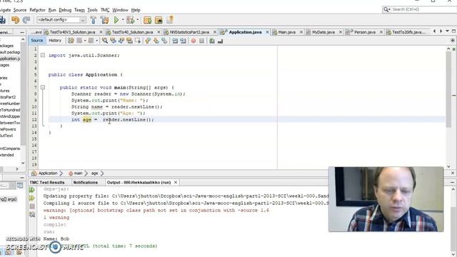 Java Input of type Integer example смотреть онлайн