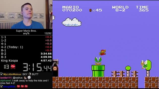 Рекорд в прохождении игры Super Mario Bros менее 5 минут смотреть онлайн