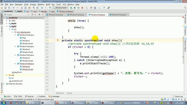 【day19】10 尚硅谷 Java语言高级 同步方法处理继承Thread类的线程安全问题 смотреть онлайн
