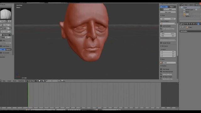 Скульптинг головы в Blender. 3D модель смотреть онлайн
