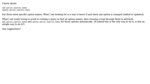 Wordpress: Hook/notify when any option or setting is added or updated смотреть онлайн