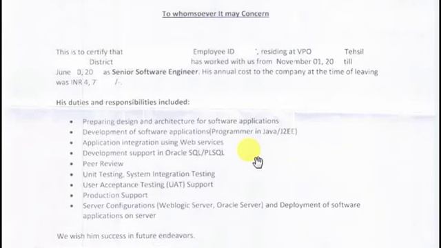 Employment Reference Letter | Roles and Responsibilities Letter for ACS Skill Assessment смотреть онлайн