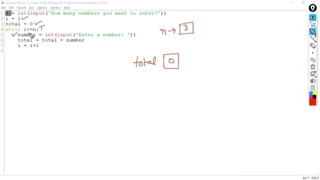 Sum of Numbers Program in Python (running total) смотреть онлайн