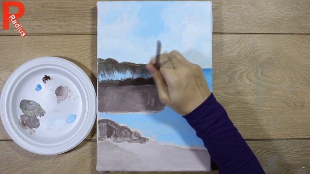 Маяк Как нарисовать Акрилом Easy Acrylic Painting Lighthouse смотреть онлайн