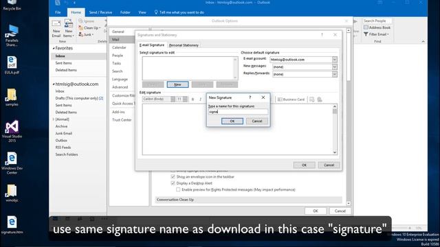 Installing email signature in outlook 2016 on Windows смотреть онлайн