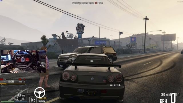 GTA 5 FiveM PC -Can I Drift My R34 w/Wheel Online 900°? Full FFB/Handbrake Working !! смотреть онлайн
