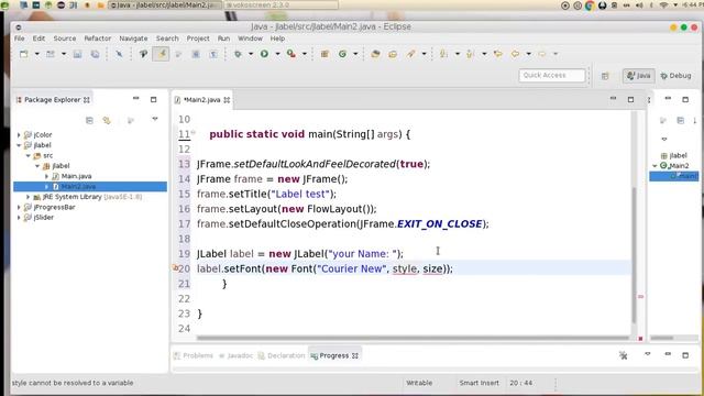 29 JAVA Swing GUI JLabel смотреть онлайн