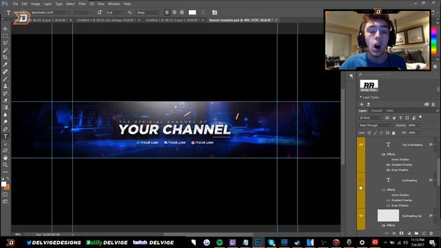 EPIC FREE YouTube Banner Template - Photoshop CC/Cs6 2017! PSD Download смотреть онлайн