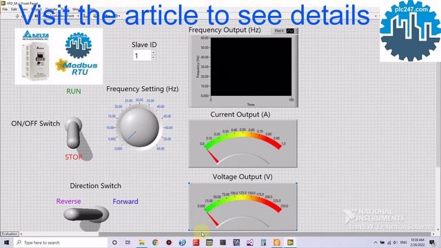 LabView "Modbus RTU" Delta VFD M Tutorial смотреть онлайн