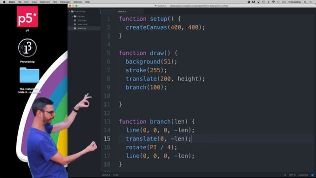 Coding Challenge #14: Fractal Trees - Recursive смотреть онлайн