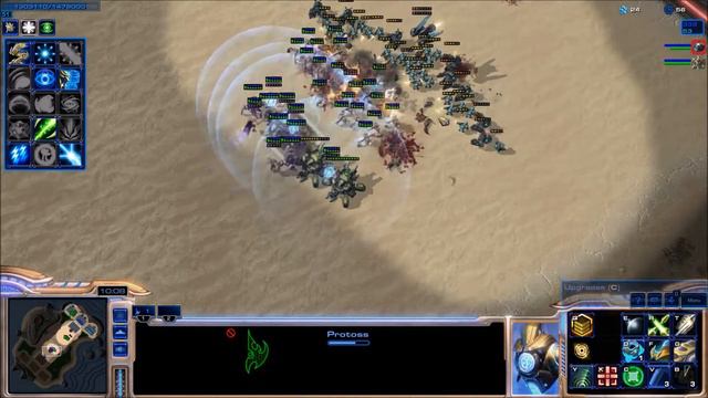 StarCraft II Desert Strike HotS - Video 2 - Protoss vs Zaelots/Sentry/Stalker later Ravens/BCs смотреть онлайн