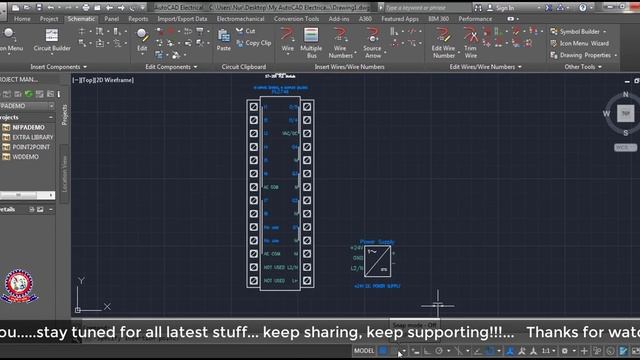 AutoCAD Electrical Tutorial Drawing Class 03 Full units PLC editing for make a custom plc model смотреть онлайн